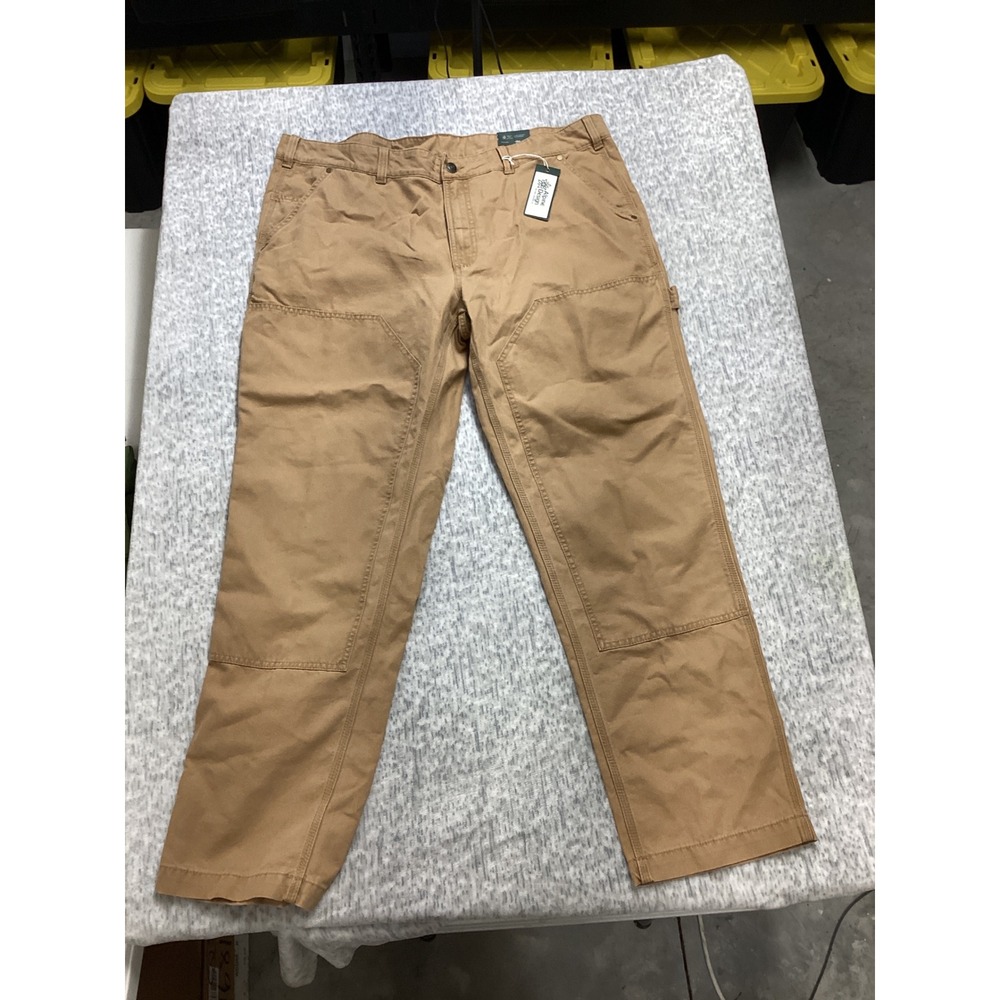 Alpine Design Mens Utility Pant Brown Khaki‎ Double Knee 40x32 ADM24901 NEW